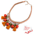 Orange Wedding and Evening Dress Accessories Jewelry Tassel Necklace Gifts